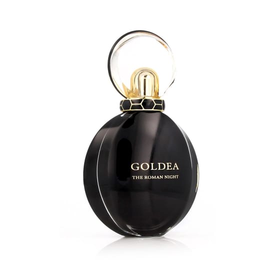 Elegant bottle of Bvlgari Goldea The Roman Night EDP