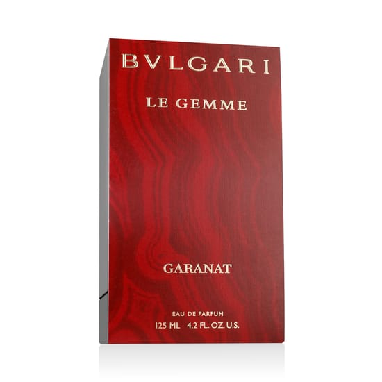 Elegant bottle of Bvlgari Le Gemme Garanat EDP