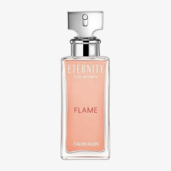 Calvin Klein Eternity for Women Flame EDP packaging Elegant bottle of Calvin Klein Eternity for Women Flame EDP