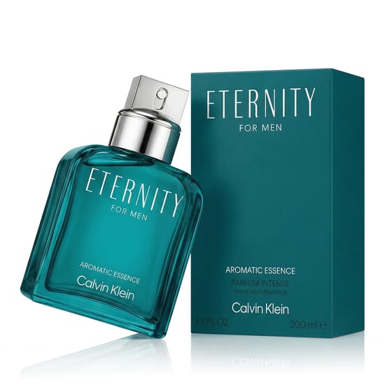 Calvin Klein Eternity Aromatic Essence for Men – Intense Parfum Modern Packaging Refined bottle of Calvin Klein Eternity Aromatic Essence for Men Parfum Intense displaying minimalist elegance