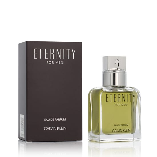 Original packaging of Calvin Klein Eternity for Men EDP Elegant bottle of Calvin Klein Eternity for Men EDP