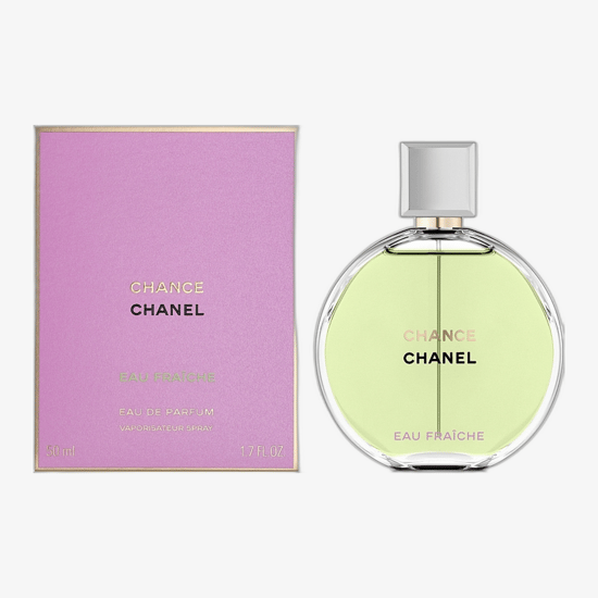 Elegant bottle of Chanel Chance Eau Fraiche Eau De Parfum 100 ml