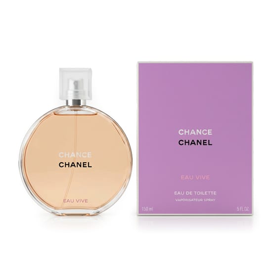 Original packaging of Chanel Chance Eau Vive EDT Bottle of Chanel Chance Eau Vive EDT up close