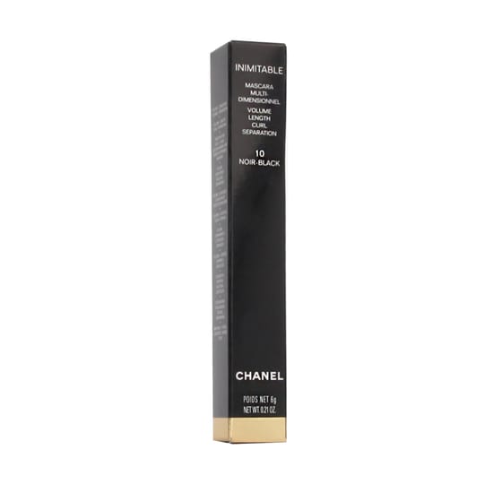 Close-up of chanel inimitable mascara (10 black) packaging