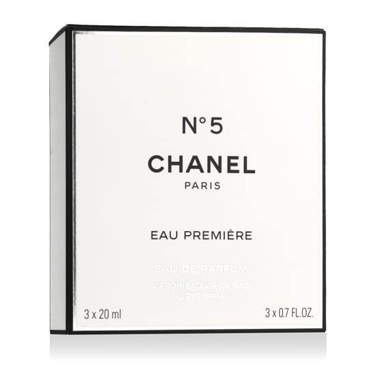 Refillable Chanel No 5 Eau Premiere EDP 20 ml trio presented in an elegant design