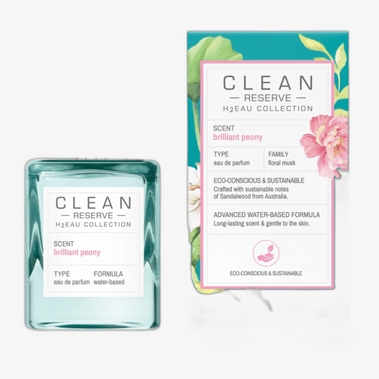 Unpacked bottle of Clean H2Eau Brilliant Peony EDP