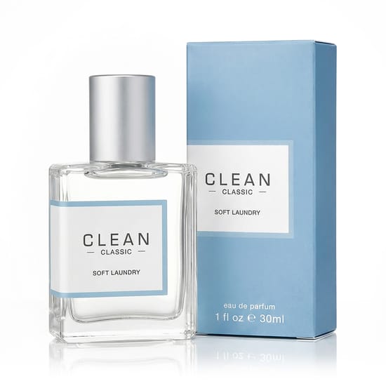 Bottle of Clean Classic Soft Laundry EDP with elegant design