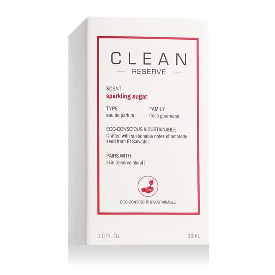 Close-up of Clean Reserve Sparkling Sugar EDP bottle