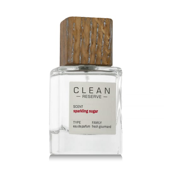 Close-up of Clean Reserve Sparkling Sugar EDP bottle