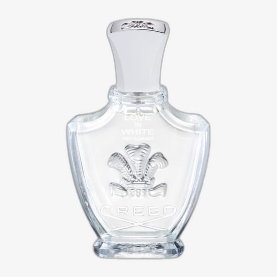 Creed Love in White for Summer EDP originaal ja lahtipakitud pudel minimalistliku disainiga