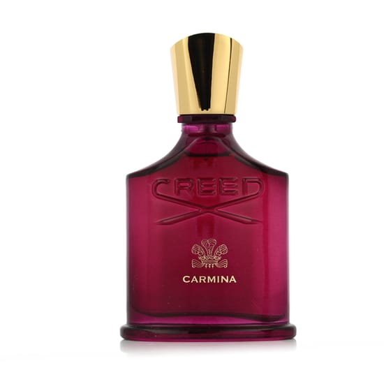 Close-up of the elegant bottle of Creed Carmina EDP