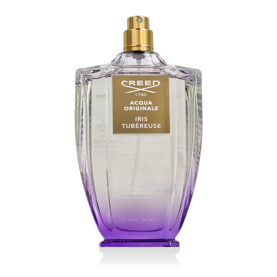 Close-up of Creed Iris Tubereuse EDP bottle