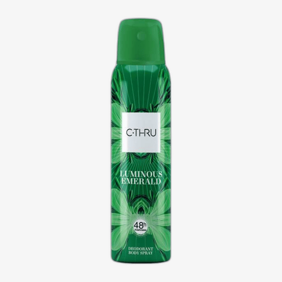 Флакон дезодоранта C-THRU Luminous Emerald вблизи