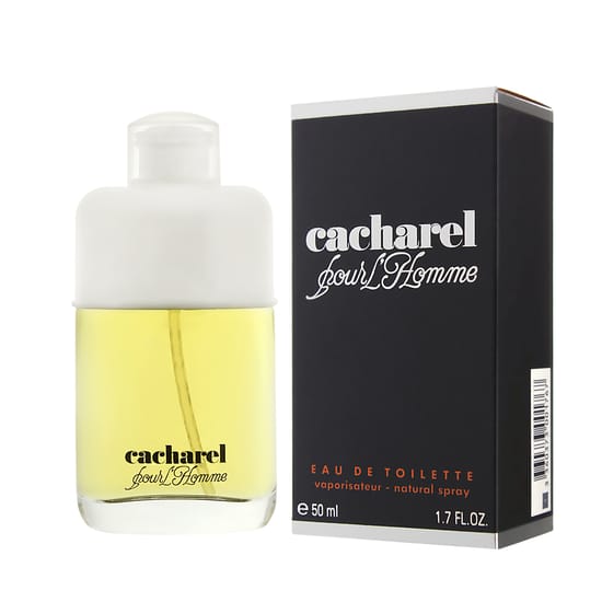 Close-up of cacharel pour homme edt bottle