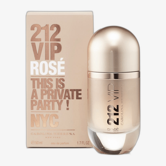 Elegant bottle of Carolina Herrera 212 VIP Rosé EDP