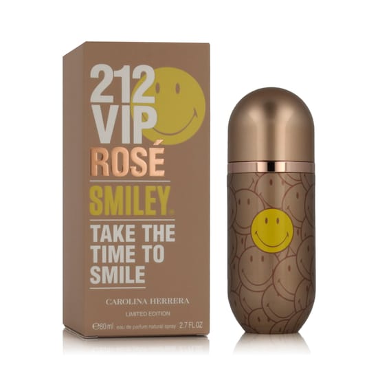 Elegant bottle of carolina herrera 212 vip rosé smiley eau de parfum