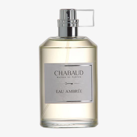 Close-up of Chabaud Eau Ambrée EDP bottle
