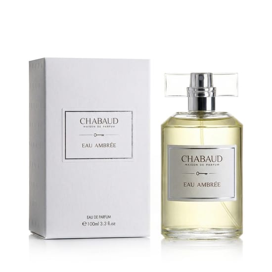 Close-up of Chabaud Eau Ambrée EDP bottle