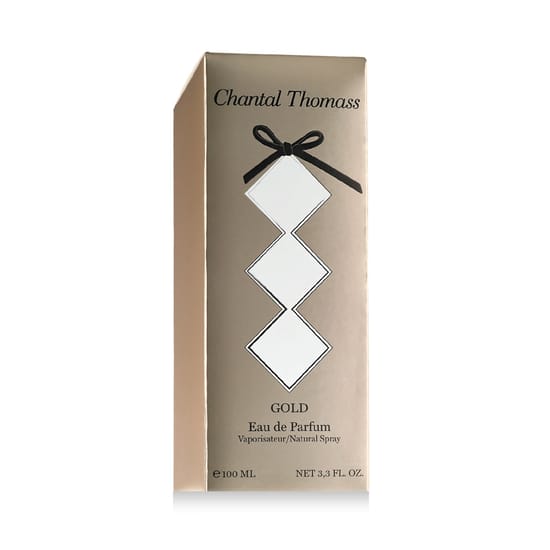 Close-up of Chantal Thomass Gold EDP perfume bottle