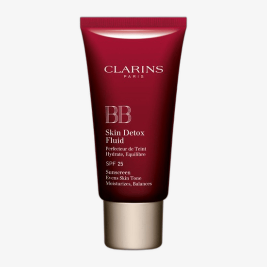 Close-up of Clarins BB Skin Detox Fluid (03 Dark) packaging