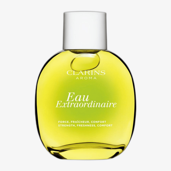 Elegant bottle of clarins eau extraordinaire parfum