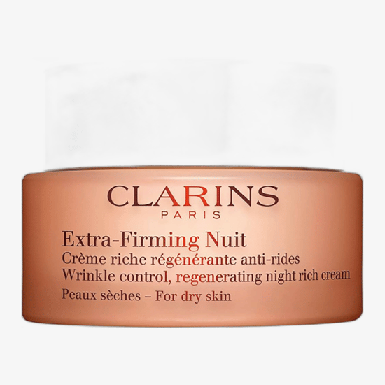 Макросъемка ночного крема Clarins Extra Firming Nuit для сухой кожи