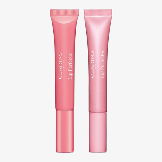 Clarins Lip Perfector (01 Rose Shimmer) hydrating gloss with shimmer finish