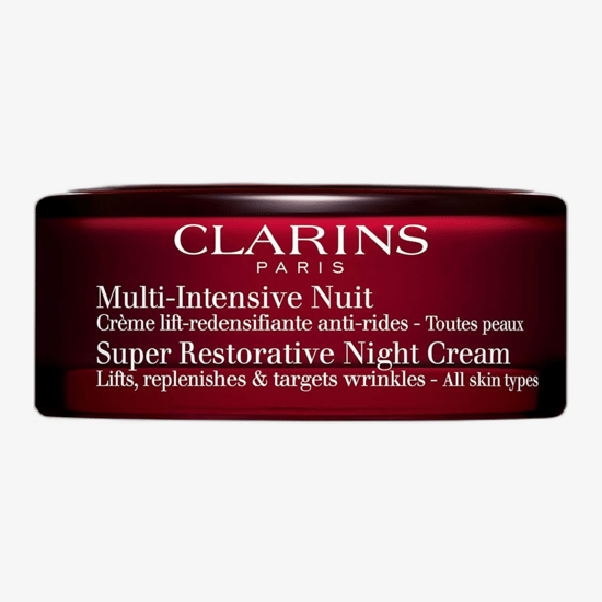 Close-up of clarins multi-intensive super restorative night cream