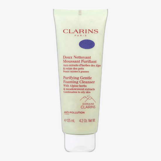 бутылка очищающего геля Clarins крупным планом