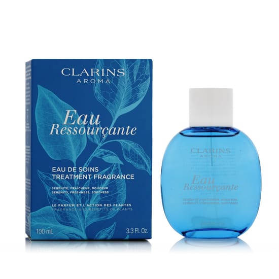 Bottle of Clarins Eau Ressourcante Treatment Fragrance Close-Up
