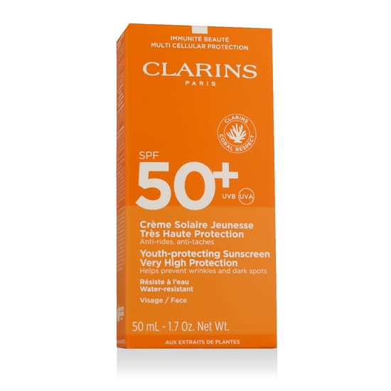 Флакон солнцезащитного крема Clarins Sun Care Youth-Protecting SPF 50+
