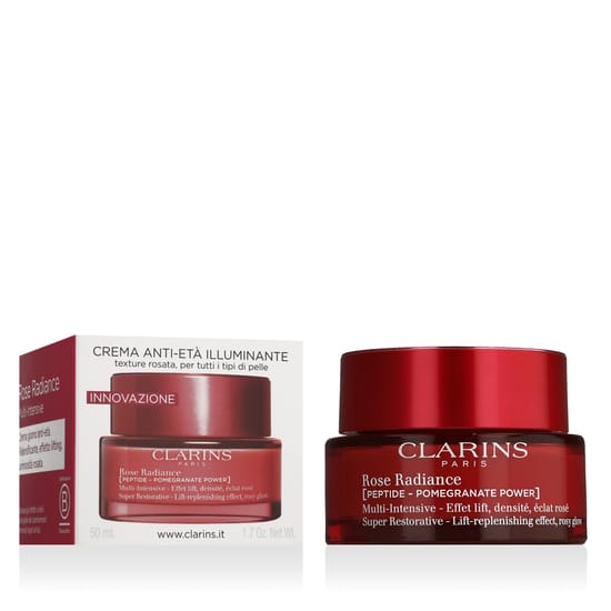 Clarins multi-intensive roosi sära kreemi pakend Clarins multi-intensive roosi sära kreemi pudel