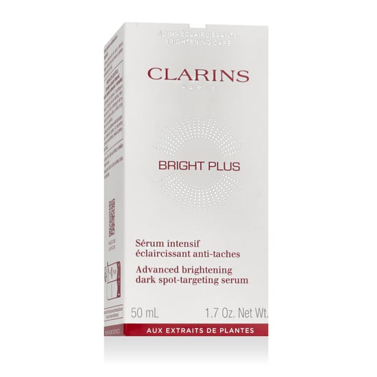 Clarins bright plus edasijõudnud pleegitav seerumi pudeli lähivõte