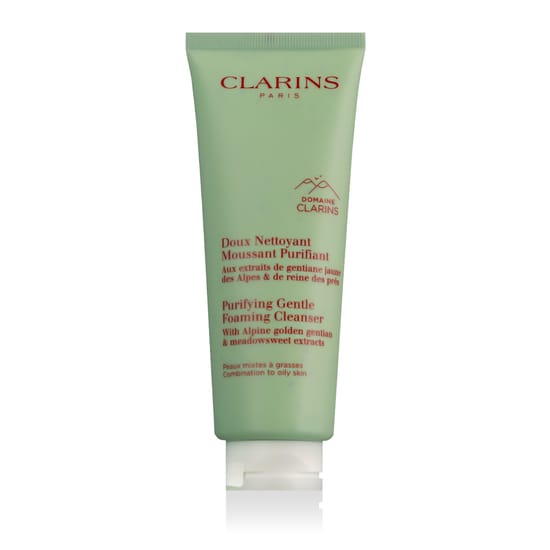 бутылка очищающего геля Clarins крупным планом