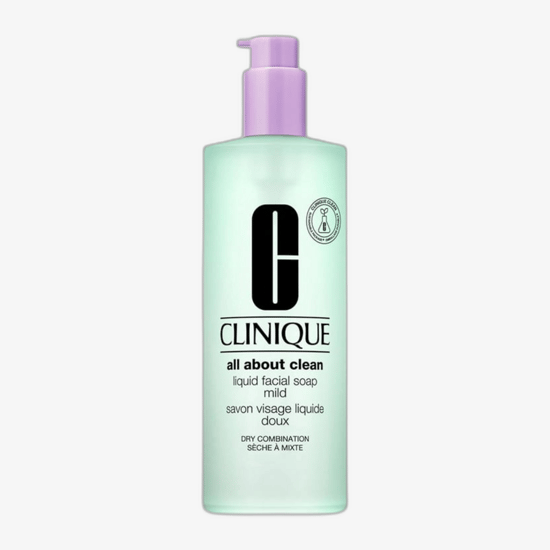 нежное средство Clinique All About Clean Liquid Facial Soap Mild в стильной бутылке