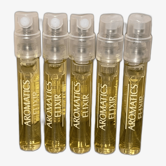 Clinique Aromatics Elixir EDP spray sample bottle close-up