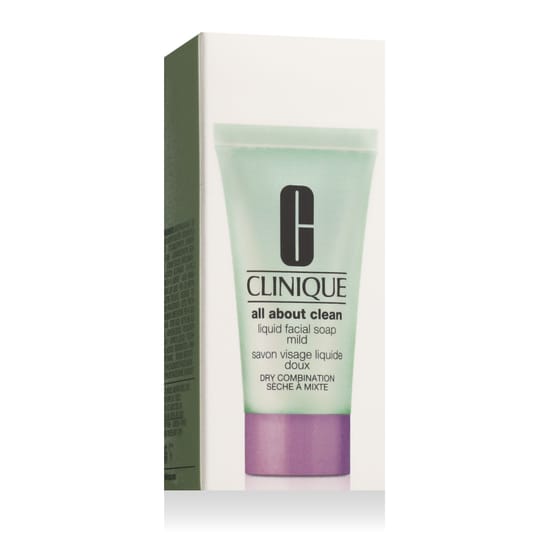 нежное средство Clinique All About Clean Liquid Facial Soap Mild в стильной бутылке