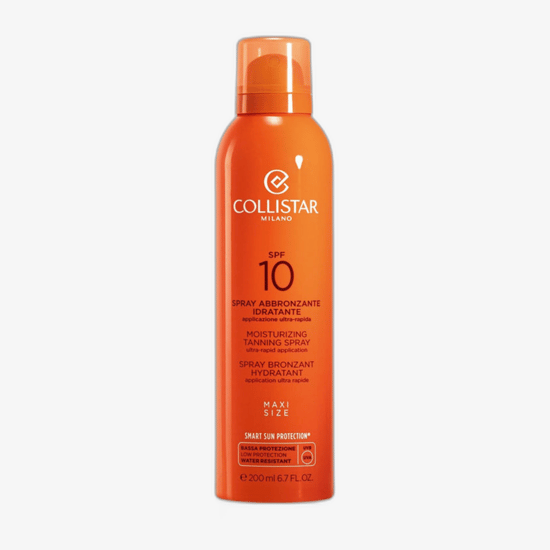 Niisutav päikesekaitsesprei SPF 10 minimalistlikus Collistari pudelis
