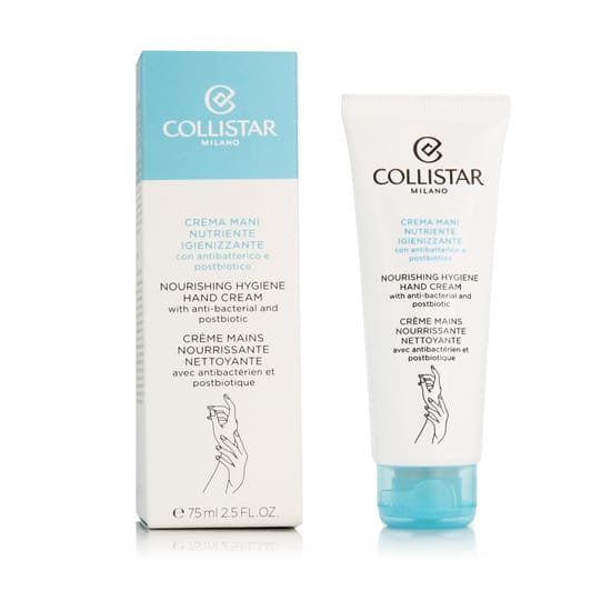 Original packaging of Collistar nourishing hygiene hand cream Collistar nourishing hygiene hand cream tube close-up