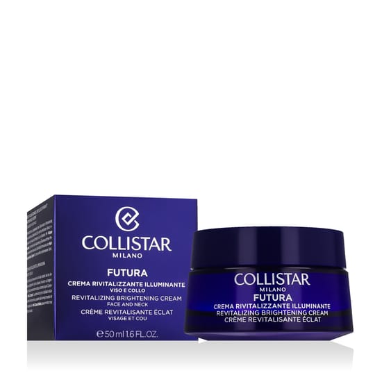 Collistar Futura Revitalizing Brightening Cream, illuminating day cream, face and neck skincare, smooth glowing skin