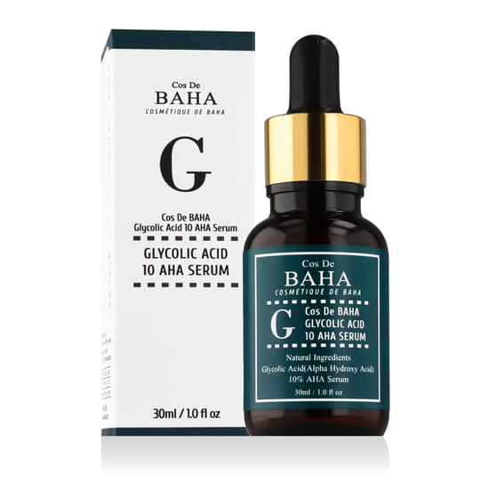 Cos De Baha nahahooldustooted – G Glycolic Acid 10 AHA Serum Cos De Baha G Glycolic Acid 10 AHA Serum klaaspudel