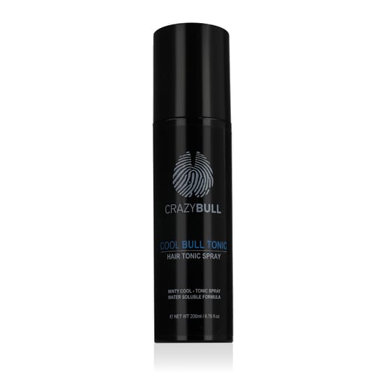 Bottle of CrazyBull Cool Bull Tonic, refreshing unisex tonic for body and hair