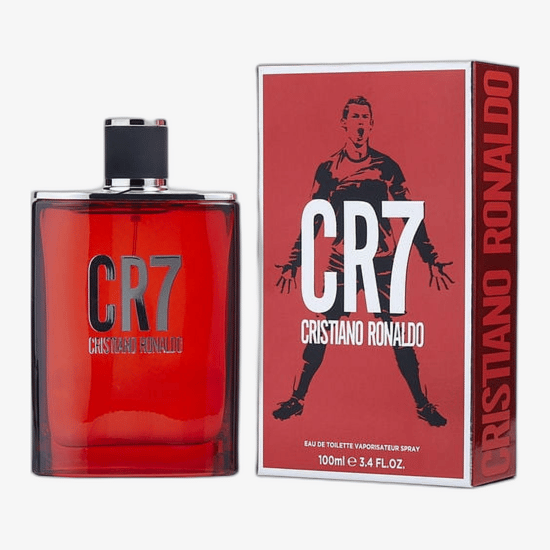 Unboxed bottle of Cristiano Ronaldo CR7 EDT fragrance – minimalist, modern design