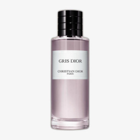 Elegant bottle of christian dior gris dior edp close-up