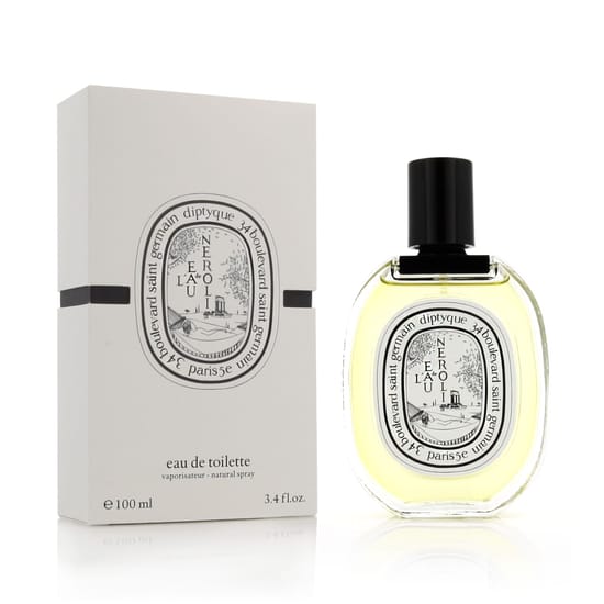 Bottle of Diptyque L'Eau de Neroli EDT with floral design