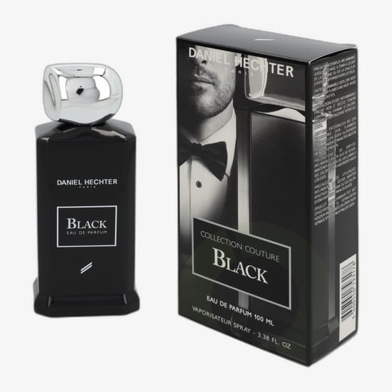 Daniel Hechter Collection Couture Black EDP original packaging Bottle of Daniel Hechter Collection Couture Black EDP expressing a refined, minimalist design