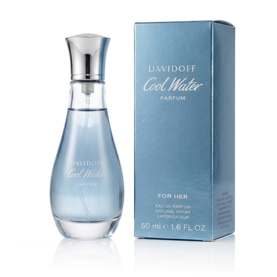 Davidoff Cool Water Parfum for Her pudel, parfüümi minimalistlik disain