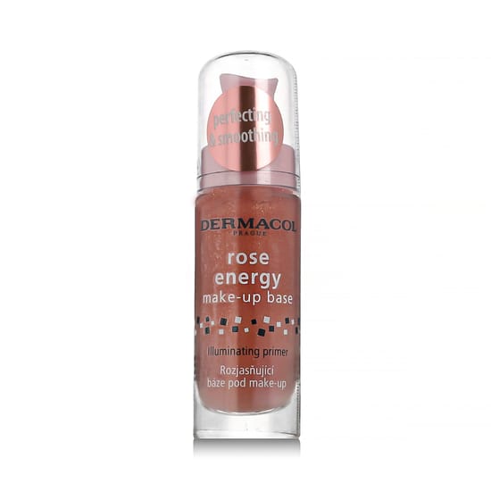 Dermacol Make-Up Base Rose Energy originaalpakend, rõhutades roosi ekstrakti ja niisutavat koostist