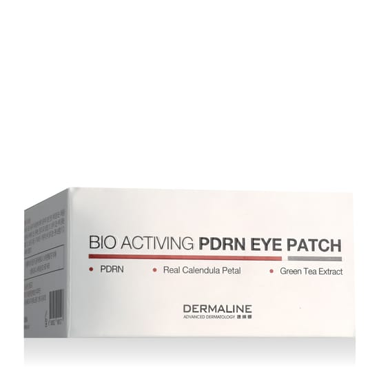 Крупный план упаковки патчей Dermaline Bio Activing PDRN для глаз