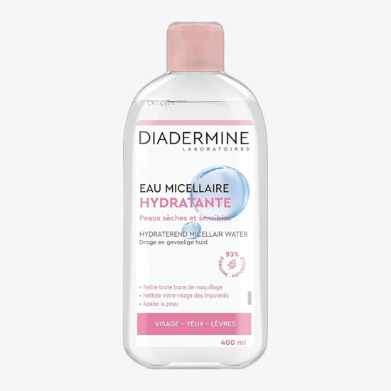 Diadermine Laboratoires Eau Micellaire Hydratante bottle providing hydrating micellar cleansing